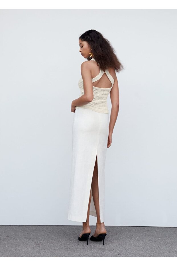 Halter Yakalı Kroşe Bluz - 4