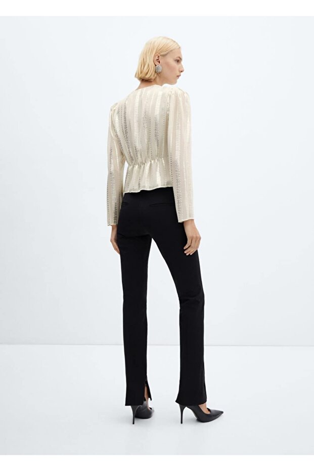 Çiçekli anvelop kesim bluz - 4