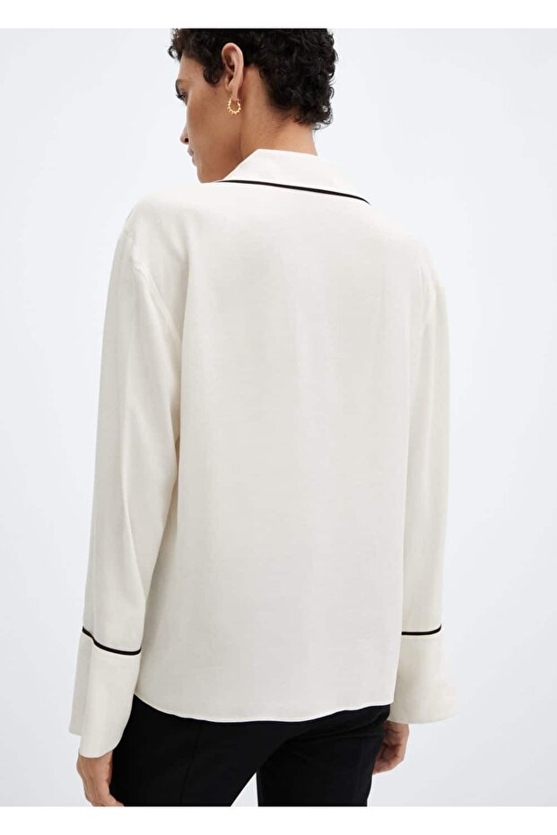 Kontrast Dikişli Gömlek - 4