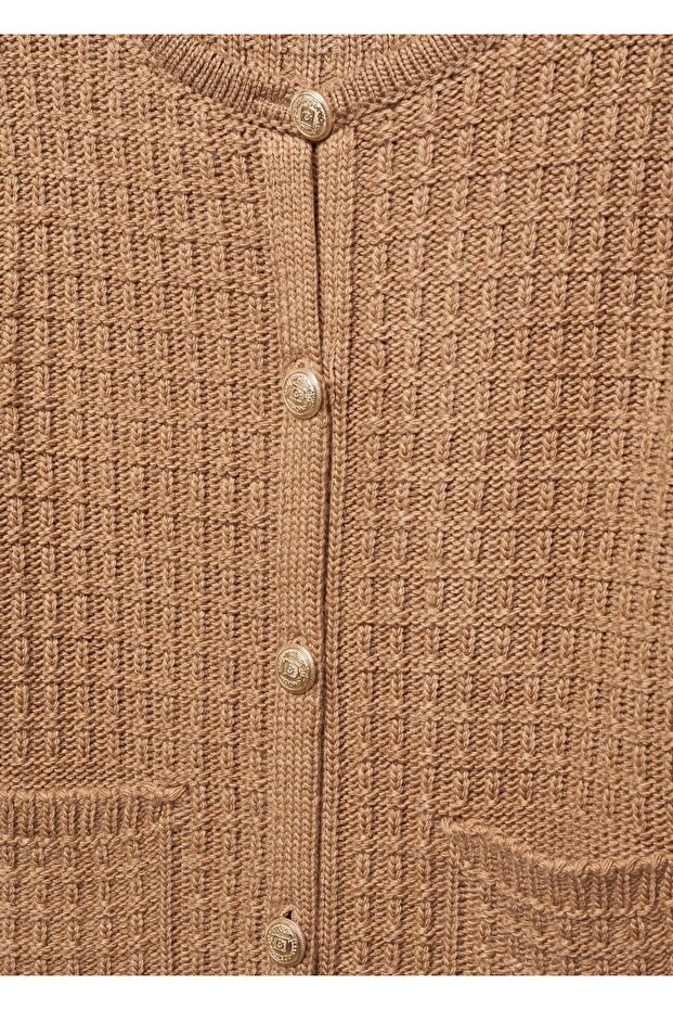 Düğmeli triko hırka - 5