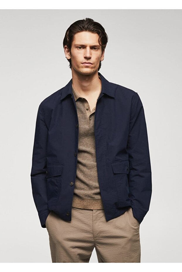 Cepli pamuklu hafif ceket - 1