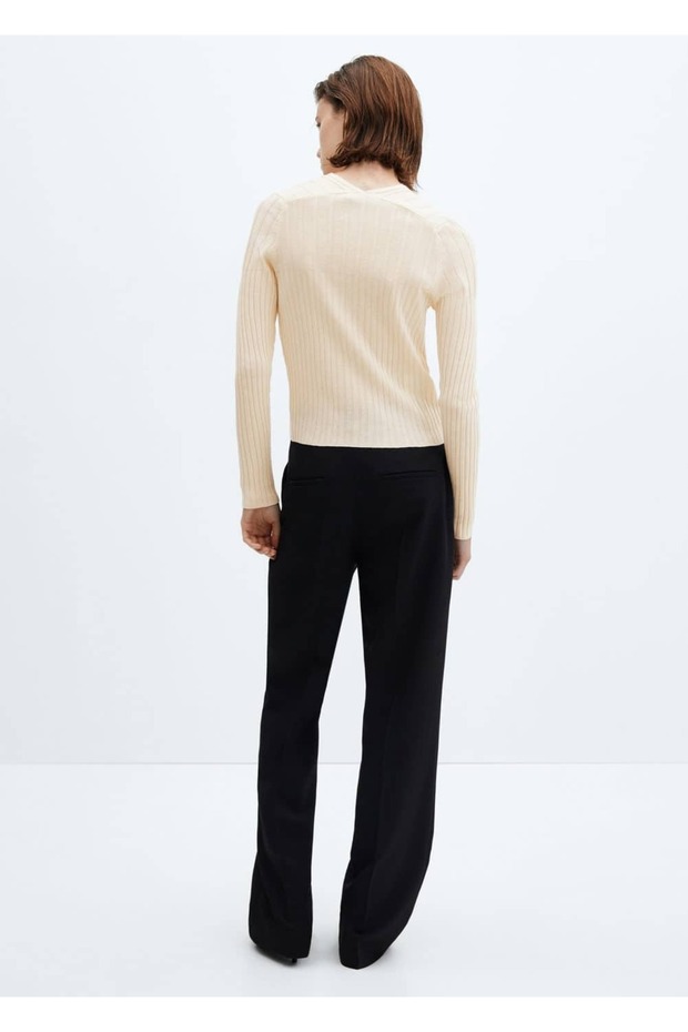 Düğmeli ribana hırka - 4