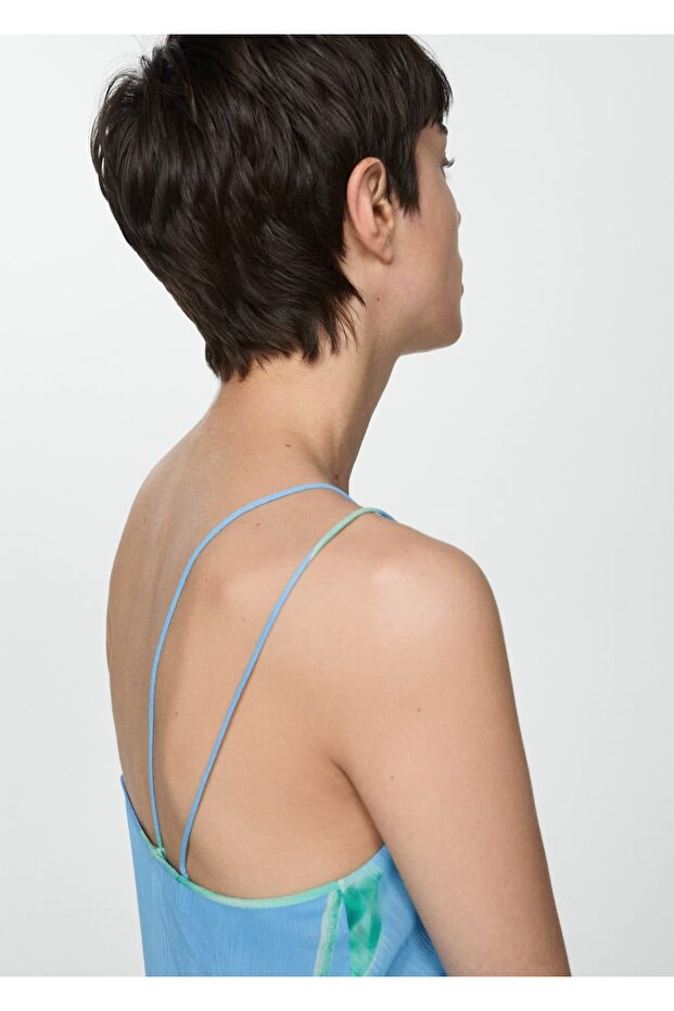 Çiçekli Asimetrik Elbise - 7