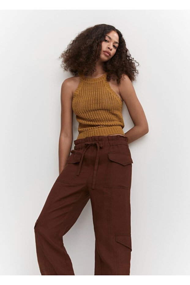 Halter yaka triko bluz - 6