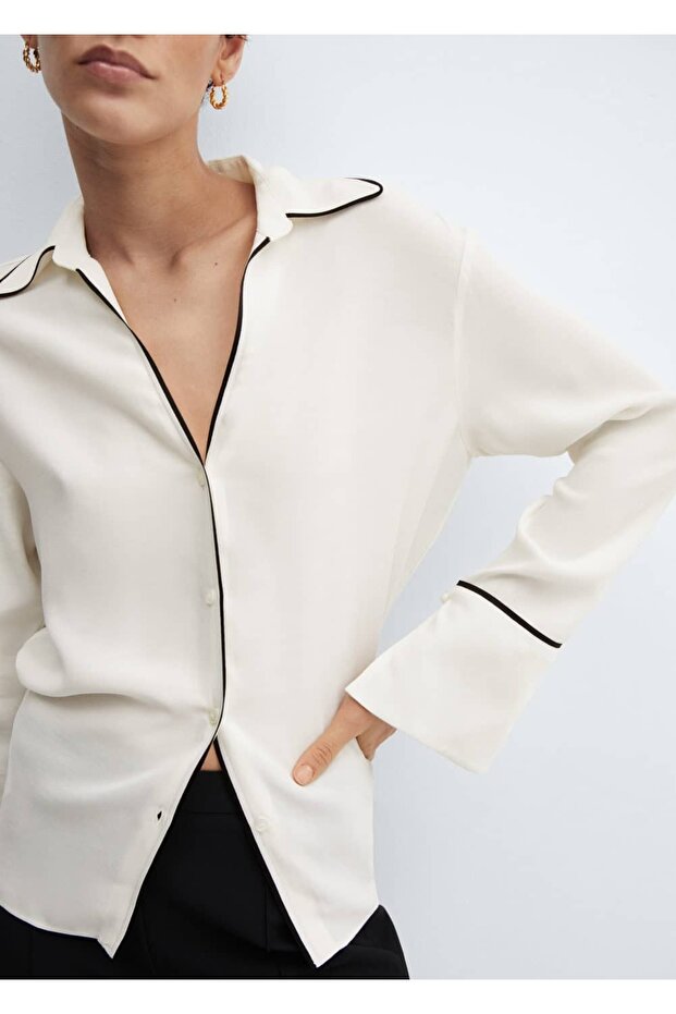 Kontrast Dikişli Gömlek - 5