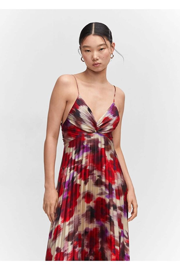 Pilili saten elbise - 1