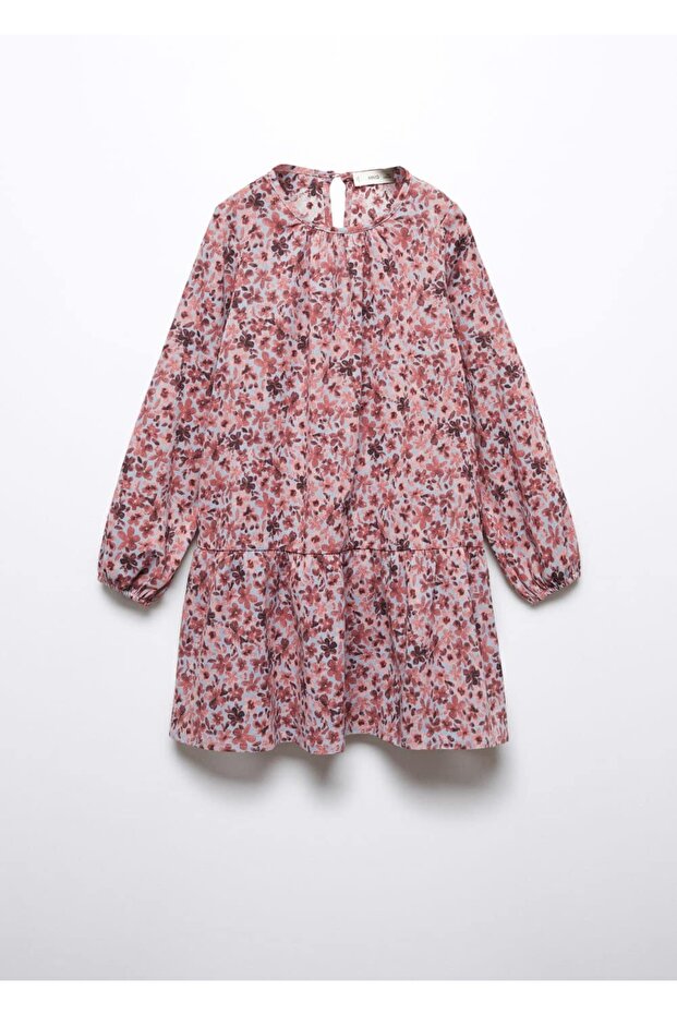 Çiçekli pamuklu elbise - 3