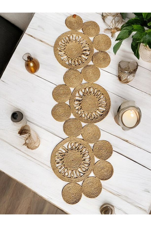 Simena Jüt Hasır Örtü Masa Örtüsü Runner Ranır (100x32cm) - 8