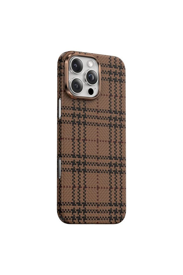 Case for iPhone 16 Pro Magsafe Carbon Premium Thin Cover Desert Colorful Aramid Kevlar Scots 3D Embroidered