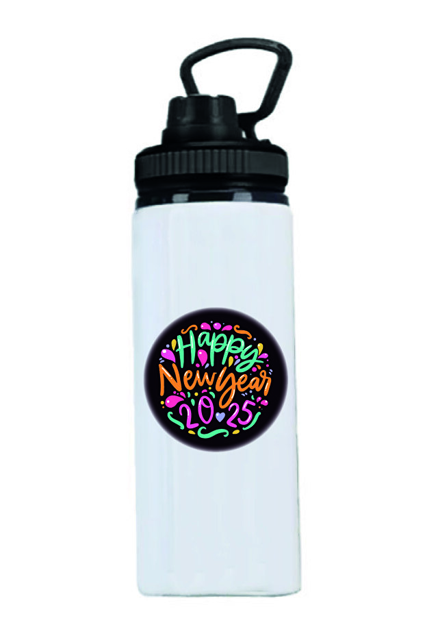 New Year Printed Water Bottle - 850Mlt - 004