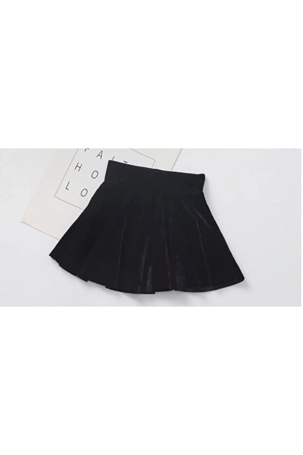 Black Waist Belted Children's Skirt
