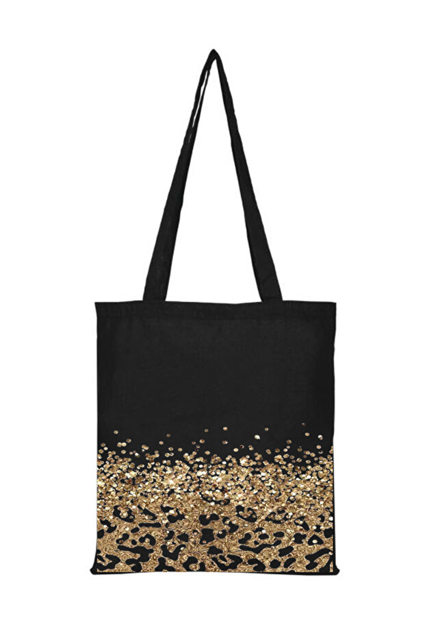 Leopard Raw Black Cloth Bag