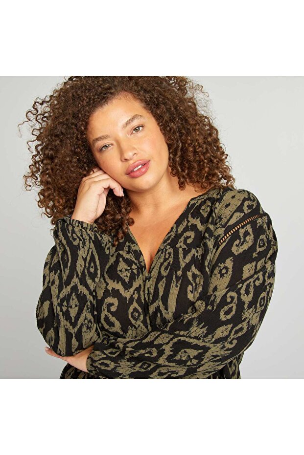 Plain blouse BLACK - 4