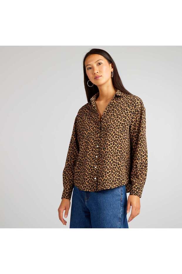 بلوزة فضفاضة باللون البيج - 4