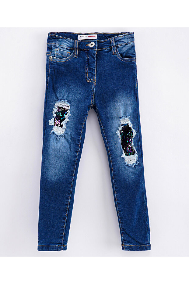 Minoti Denim Jeans With Sequin Details - Blue