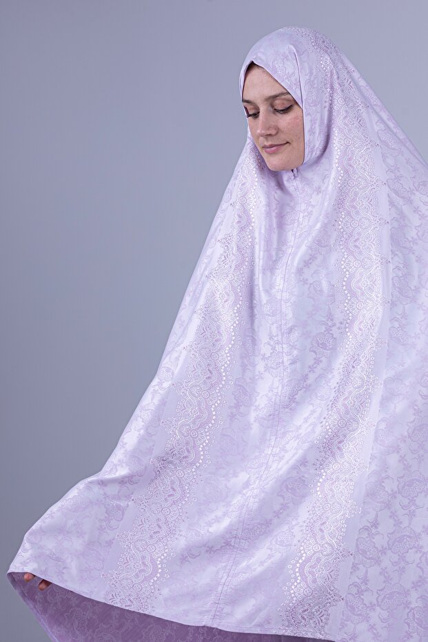 طقم صلاة قطعتين منقوش بجودة فاخرة - 3