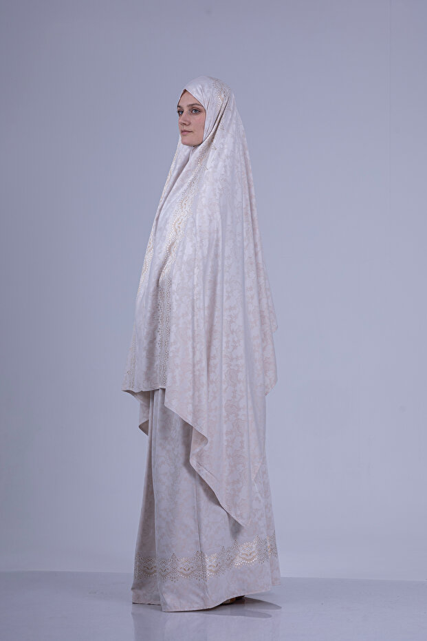 طقم صلاة قطعتين منقوش بجودة فاخرة - 2