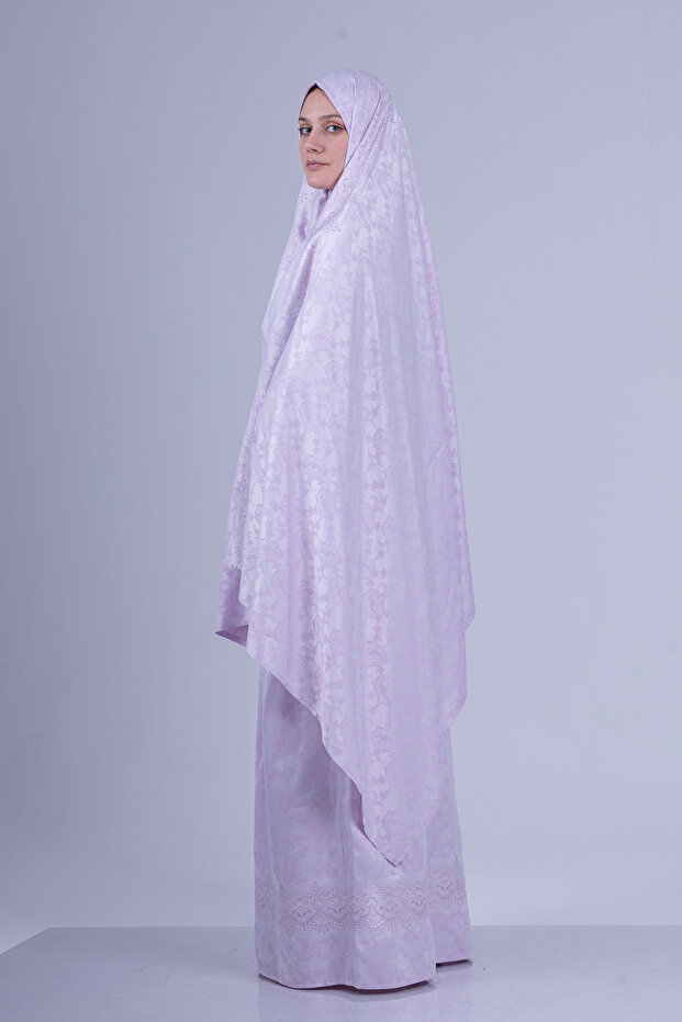 طقم صلاة قطعتين منقوش بجودة فاخرة - 5