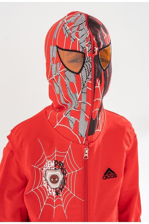 Işıklı Lisanslı 3lü 2ip Örümcek Adam Kostümü, Spiderman Eşofman Takımı, Örümcek Adam Maskesi - 5