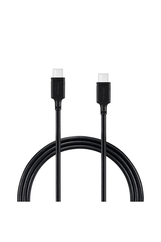 كابل Zero USB-C إلى USB-C يدعم الشحن السريع PD 60W بطول 1 متر - أسود