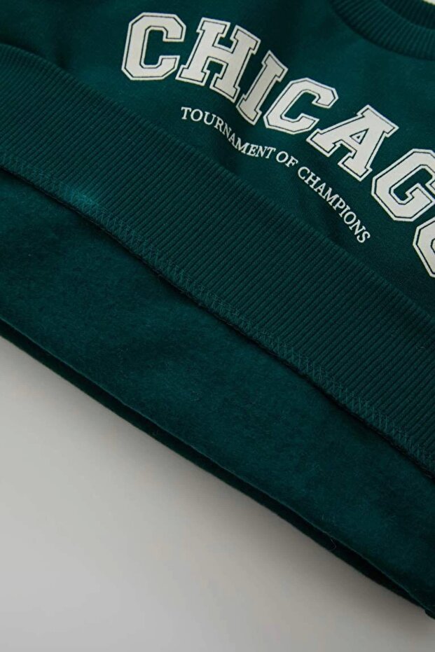 D0722 Slogan Baskılı Sweatshirt Jogger Eşofman Alt - 5