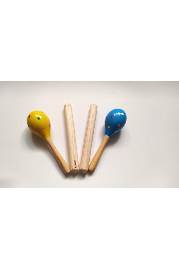 Maracas and Wooden Rhythm Stick Set of 2