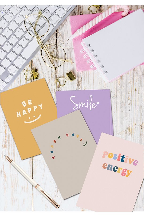 4'lü Çizgisiz Defter Seti 13 X 20cm 64 Sayfa Okul Defteri Anı Defteri Hediyelik Defter Notebook Seri - 4