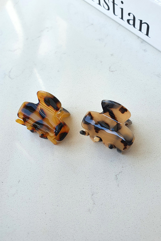 Turtle Shell Patterned Acrylic Bone Latch Buckle - 2