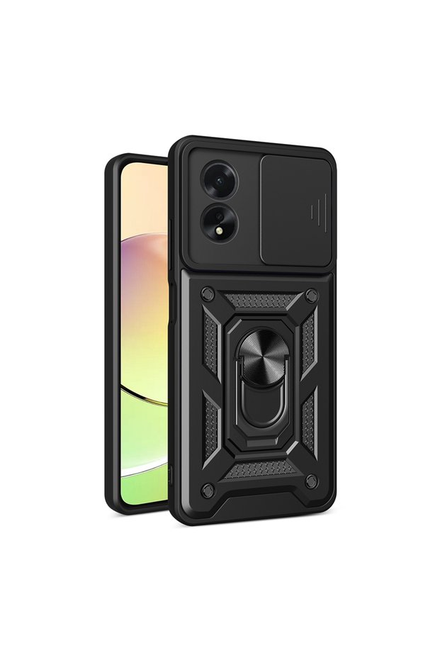 Compatible Sliding Vega Cover for Oppo A38 Case with Magnetic Stand and Camera Protection