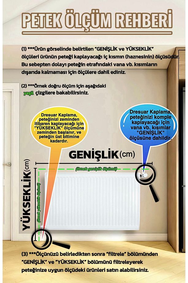 Petek Onu Dresuar Kaplama 156cm Cok Amacli Dolaplar Mobilya Kalorifer Petek Onu Kapatma - 3
