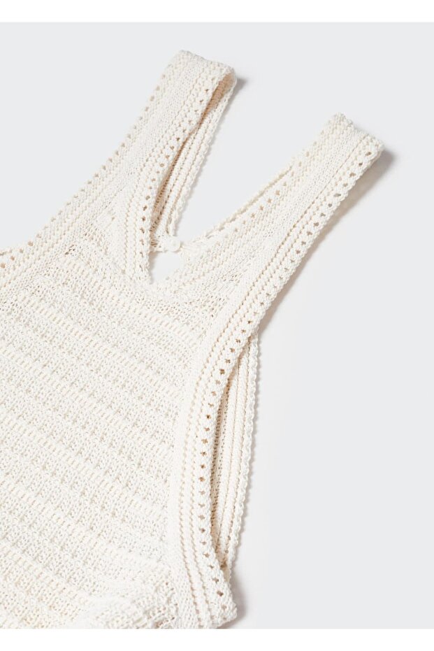 Halter Yaka Dantel Elbise - 7