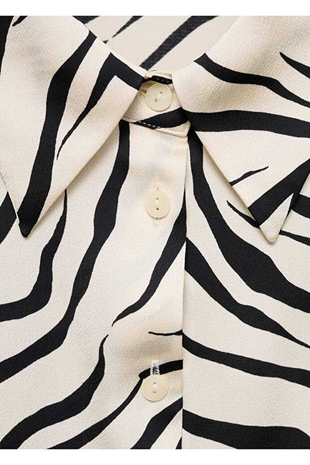 Desenli saten gömlek - 5