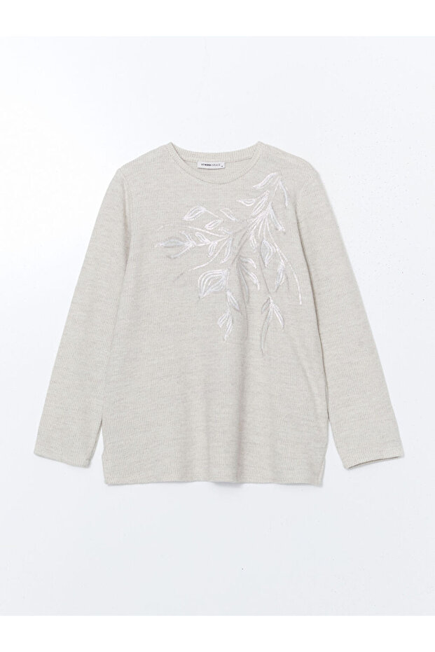 LCW Grace Bisiklet Yaka Pul İşlemeli Kadın Bluz - 5