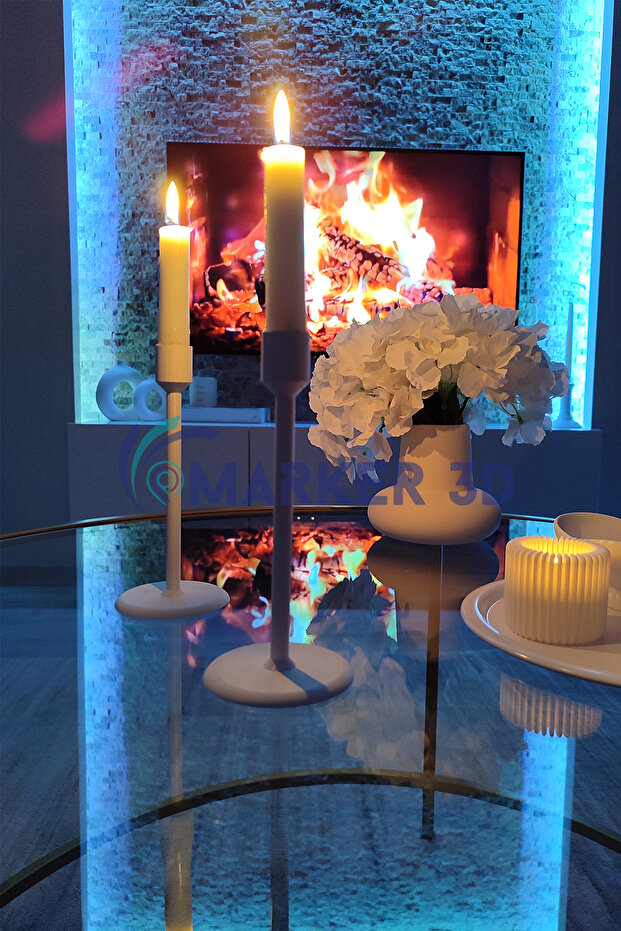 Modern Tarz Mumluk 2'li Set 3D Baskı - 3