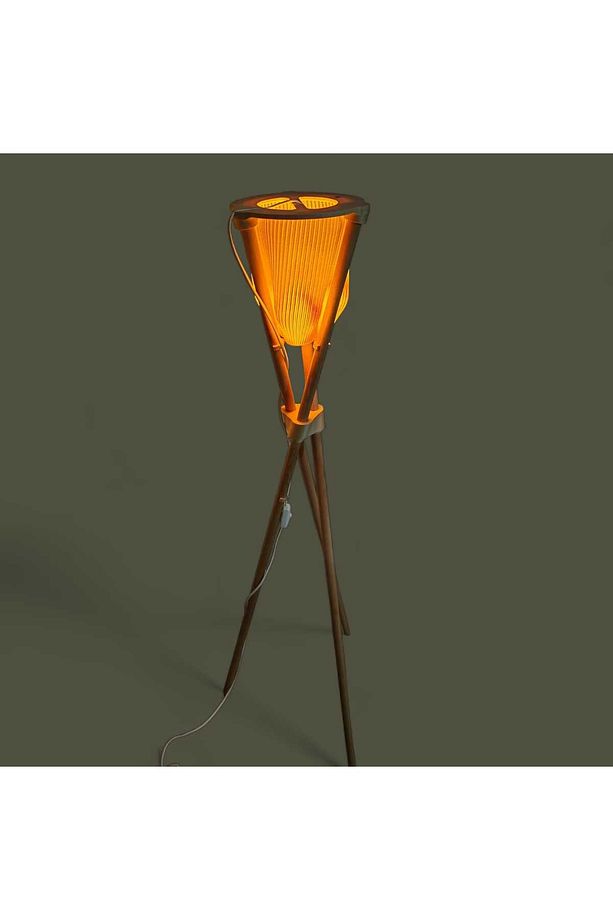 Natura Ahşap Ayaklı Modern Tripod Lambader, 3 Boyutlu Yazıcı ile Üretilen Doğa Dostu Şık Aydınlatma - 5