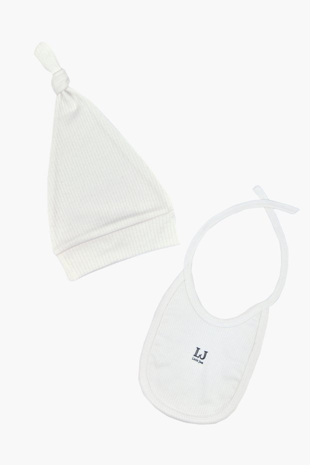 Newborn Baby Beanie+Baby Bib Set, 100% Organic Cotton Set, Baby Gift