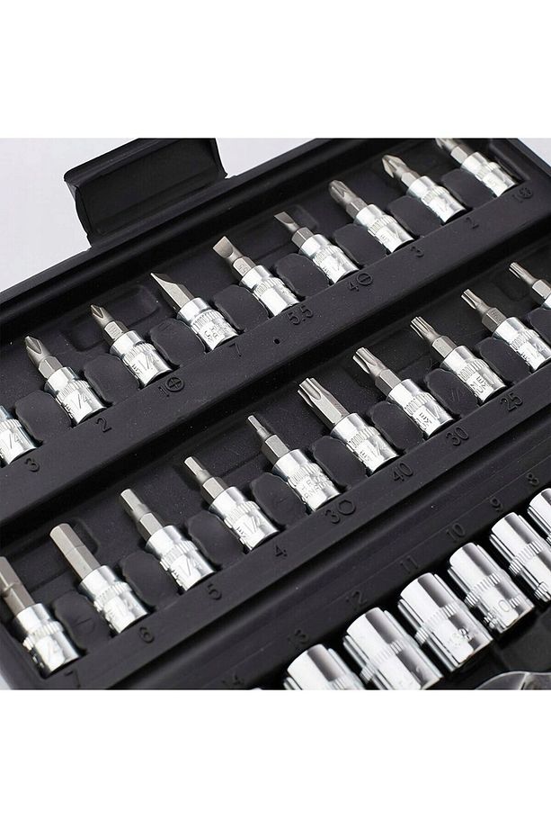 Premium 70 Parça Mini Lokma Takımı Otomatik Cırcırlı 1/4" Yüksek Toks  Turbo Matkap Vidalama Takım - 5