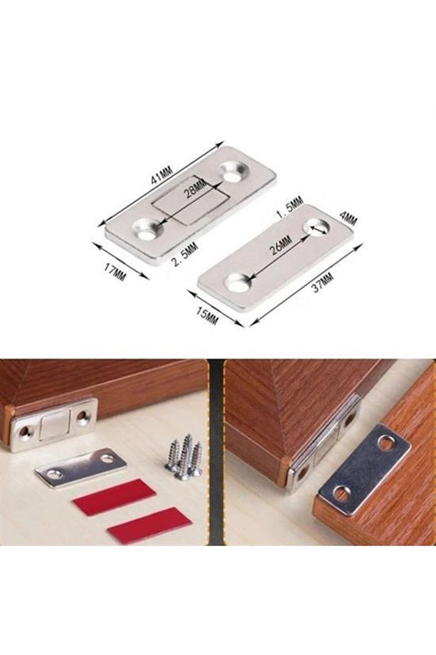 ® 2 Çift Çok Amaçlı Kapı Kapak Dolap Çekmece Mobilya Durdurucu Kapatıcı Mıknatıslar - 8