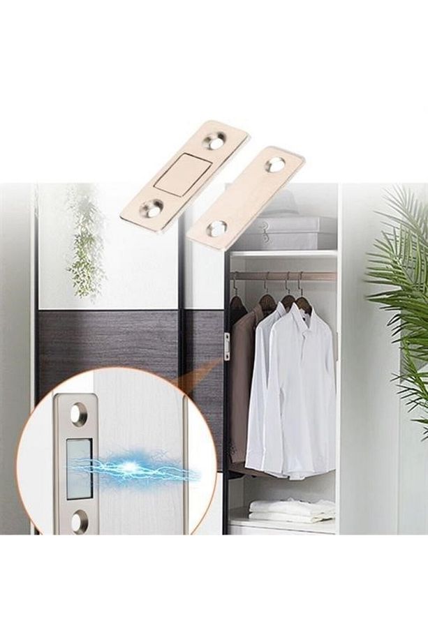 ® 2 Çift Çok Amaçlı Kapı Kapak Dolap Çekmece Mobilya Durdurucu Kapatıcı Mıknatıslar - 4