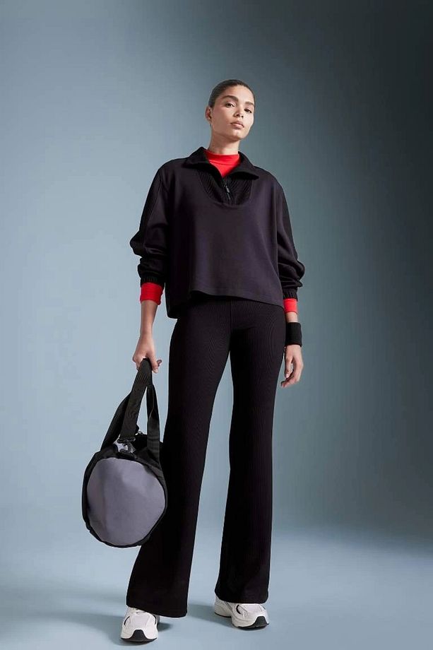 D0389 DeFactoFit Flare Fit İspanyol Paça Standart Boy Modal Pantolon - 1