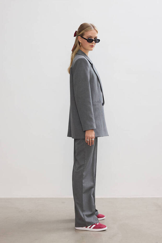 GRİ KLASİK BLAZER - 4