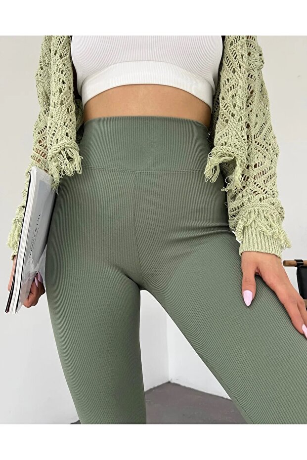 Premium Ribbed, Winter Fleece Inside Raised High Waist Recovery Leggings
