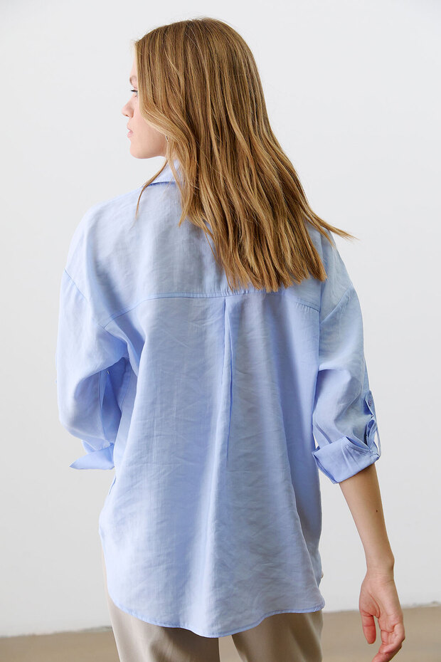 Apoletli Oversize Gömlek - 6