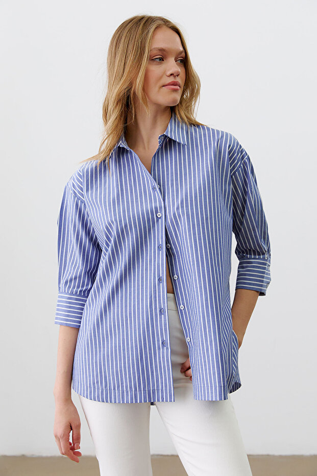 Yırtmaçlı Oversize Gömlek - 2