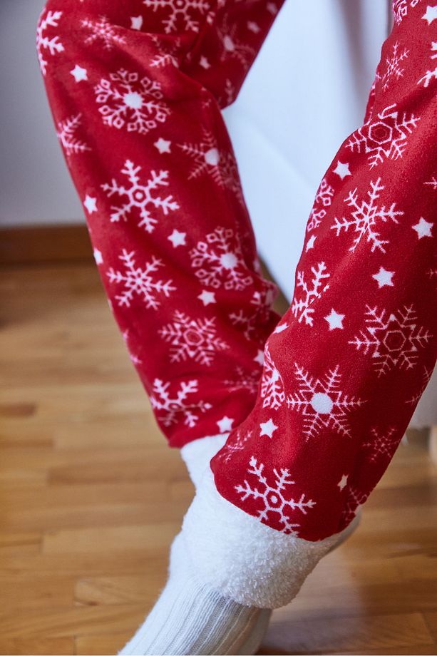 Kadın Yılbaşı Temalı Yumoş Pijama Takımı 60261111 - 7