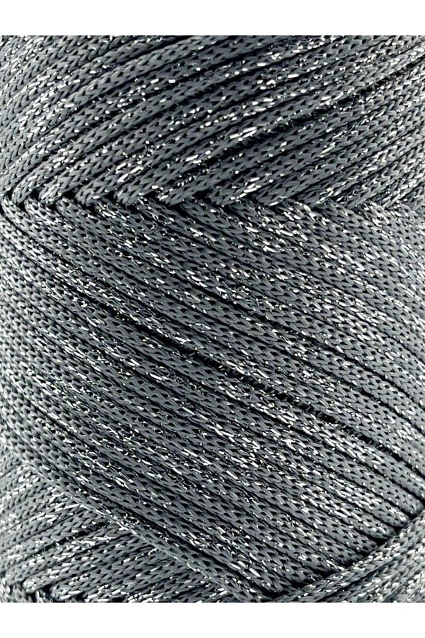 Premium Simli 200 Gr Polyester Makrome Ipi Gri 2 Mm - 230 M Supla Ip ve çanta ipliği - 2
