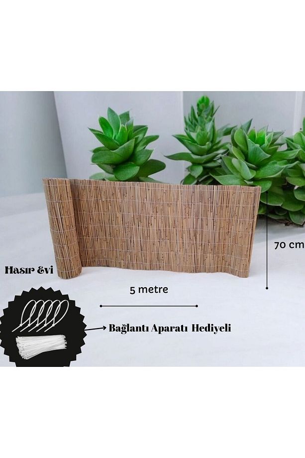 Hasır 70 cm x 5 Metre Kamış Hasır Balkon Çiti - 1
