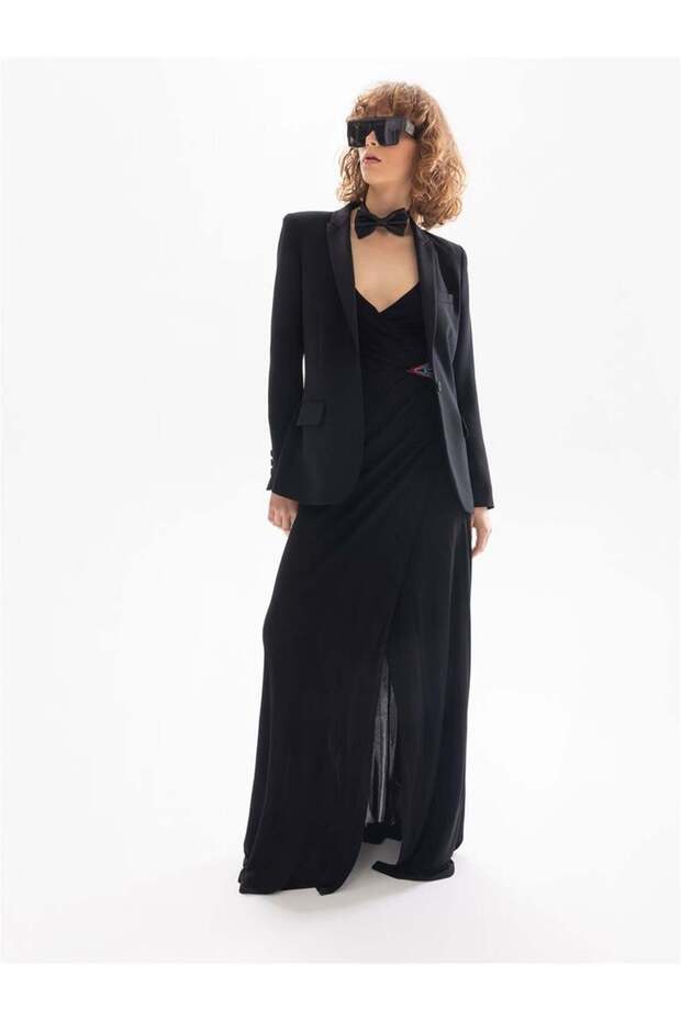 Slim Fit Blazer Ceket - Siyah - 1