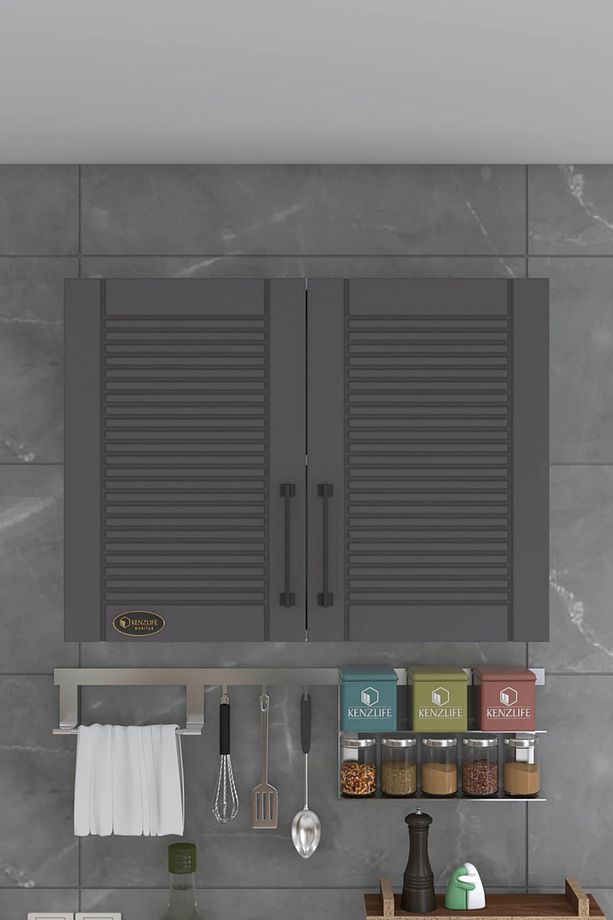 Hazır Mutfak Dolabı Kıvırcık60 Gri Mod2 60*080*32 Mebran Kapak Suntalam Gövde - 2