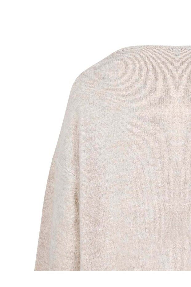 V Yaka Oversize Triko - Vizon - 3